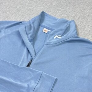 KJUS Mens Kallen Half-Zip Pullover 52 Large‎ Blue Mock Neck Long Sleeve UPF50+